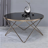 Valora Coffee Table in Black Glass and Champagne
